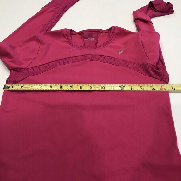 ASICS Women’s Size Medium Long Sleeve Athletic Shirt Top Pink 2 tone Vent EUC - Picture 3 of 8